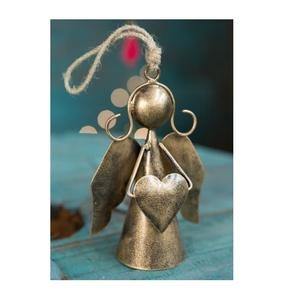 Ange suspendu en métal élégant ornements de Noël décoration d'arbre décoratif célébration de vacances décor à la maison de fête cadeau d'ange - Product Image 5