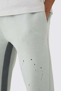 กางเกงวอร์มผู้ชายแบบสีบล็อก คุณภาพสูง กางเกงจ็อกเกอร์สั่งทำพิเศษ ผ้าฟลีซหนานุ่ม สีพื้น ทรงขาบานหลวม สไตล์ OEM - Product Image 2