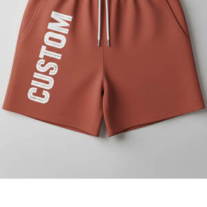 Shorts décontractés pour homme avec logo brodé personnalisé, tissu satiné, doux, respirant, coupe décontractée pour un usage quotidien, style streetwear moderne - Product Image 5