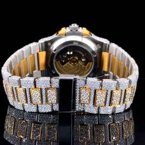 Luxury Skeleton Moissanite Diamond Analog Watch Iced Out Hip Hop Fashion Style Stainless Steel Square Design Premium New Arrival - Product Image 4