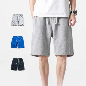 Pantalones cortos con cordón de algodón 100% de marca personalizada del fabricante para hombre, estilo callejero, patrón sólido, cintura elástica informal para el sudor - Product Image 2