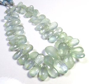 8,5 ''Strand Piedras preciosas sueltas Cuentas de pera aguamarina natural 9-19mm Gemas de corte facetado azul - Product Image 1