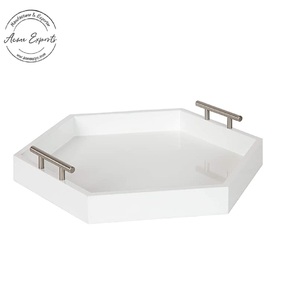 Plateau de feuilles décoratif en aluminium élégant avec une finition brillante, parfait pour la pièce maîtresse de la table à manger et l'affichage de la décoration intérieure - Product Image 5