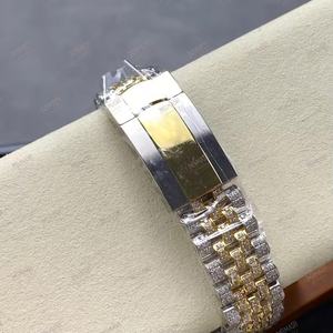 Two-Tone Moissanite <b>Watch</b> with Rainbow Bezel, Roman Dial & Fully Iced Bracelet Luxurious Timepiece for <b>Men</b> in Style - Product Image 5