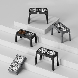 Yüksekliği Ayarlanabilir Evcil Hayvan Çift Yavaş Besleyici Ayarlanabilir Yüksek Paslanmaz Çelik Köpek Mama Kabı Kediler ve Köpekler İçin Standlı - Product Image 4