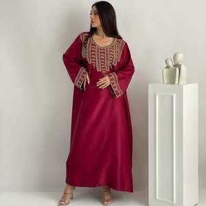 Abaya de Dubaï de haute qualité en soie Mukhawar arabe, anti-rides, faite à la main, à manches longues, pour adultes, pour tous les musulmans traditionnels - Product Image 5