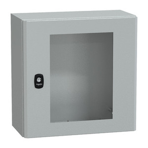 Per SCHNEIDER ELECTRIC NSYS3D4420T - Pannello di montaggio a parete in acciaio per quadri elettrici S3D con porta trasparente e piastra di montaggio - Product Image 1