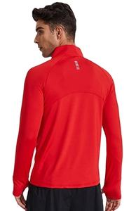 2025 nouveau demi fermeture éclair manches longues hommes T-Shirts en gros vêtements de sport de plein air Fitness tissé pour entraînement de gymnastique col montant - Product Image 3