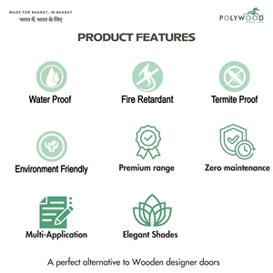 Premium PVC <b>Door</b> Moisture Proof Termite Proof Interior <b>Door</b> for Bathroom Kitchen Bedroom OEM Customized Size Color Design Easy - Product Image 6
