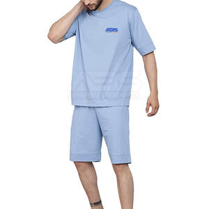 Conjunto de pantalones cortos y ropa deportiva personalizable de talla grande para hombre, estilo informal sólido para entrenamiento de verano al aire libre para uso en exteriores - Product Image 2