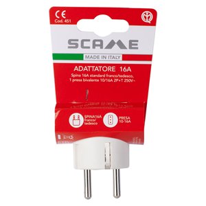 Adaptador de Enchufe Eléctrico Blanco PP0451R, Estándar Italiano, Bidireccional 2P+T 10/16A, Categoría 1, Otros Conectores - Product Image 2