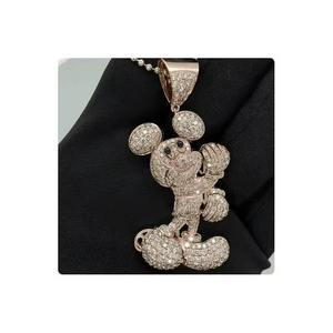 Pendentif en or 10KT avec diamant de laboratoire IGI certifié Bling Design pour enfants et femmes bijoux cadeau charme à la mode - Product Image 1