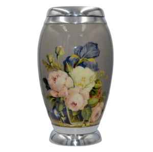 Venta al por mayor de alta calidad de mármol rojo de aluminio clásico urnas de cremación indio hecho a mano de metal urnas funerarias - Product Image 4