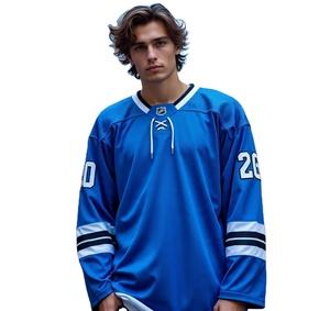 Ropa deportiva Jersey de hockey sobre hielo Calidad Premium Cosido superior Bordado personalizado Antibacteriano Secado rápido Transpirable Unisex Hielo - Product Image 1