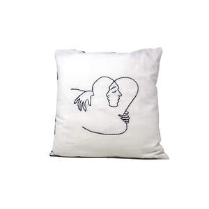 Housse de coussin et d'oreiller moderne en coton 100% cousue à la main, lavable, avec fermeture éclair - Product Image 3