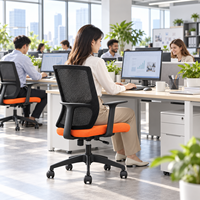 Chaise de bureau abordable pour employé, ergonomique avec dossier en maille et coussin confortable pour le quotidien au bureau