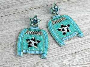 Pendientes de cuentas para mujer hechos con cuentas de vidrio 100% t, diseño elegante, ligeros y perfectos para ocasiones informales y formales. - Product Image 6
