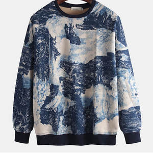 Jersey de algodón para hombre, ropa transpirable de manga larga para invierno, teñido liso con impresión digital - Product Image 1