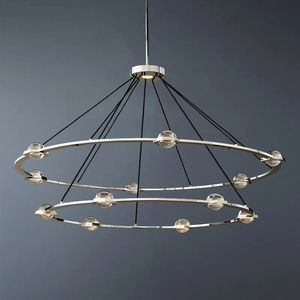 Customizad kişilik amerikan Retro ayarlanabilir yükseklik K9 kristal cam katı pirinç avize düğün Hollway asılı lamba için - Product Image 4