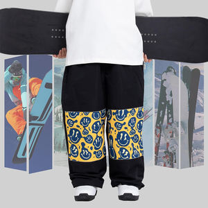 En couleur noire taille haute réglable lâche imperméable Snowboard Cargo pantalon coupe-vent thermique Street Outdoor Wear - Product Image 4