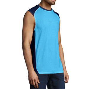 Camiseta atlética con logotipo personalizado para hombre, camiseta de gimnasio de algodón 100%, camiseta de entrenamiento personalizada, camiseta sin mangas para entrenamiento - Product Image 1