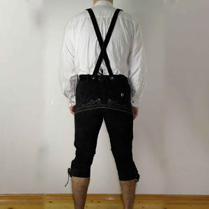 High Quality Bavarian <b>Leather</b> Lederhosen Shorts & <b>Trousers</b> for <b>Men</b> Women Mid Waist Festival Wear Golden Brand - Product Image 3