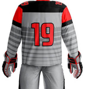 ชุดฮอกกี้น้ำแข็งแบบใหม่ ปี 2026 ขายส่ง รับสกรีนโลโก้ ผ้าโพลีเอสเตอร์ 100% ระบายอากาศดี ราคาถูก รับออกแบบ OEM - Product Image 5