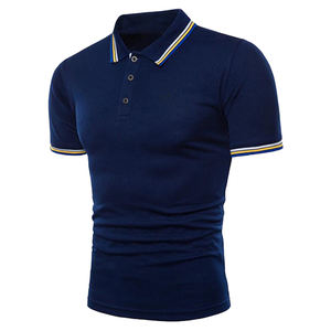 Polo de hombre de algodón elástico múltiple con logotipo bordado personalizado Polo de hombre de talla grande regular - Product Image 3