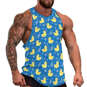 Mens 3D Print Tank <b>Top</b> | Cartoon Duck Vest | Gorilla Pattern Sleeveless Shirt | Summer Casual O-Neck Loose Fit Gym Sportswear - Product Image 4