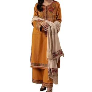 Traje de Lujo de 3 Piezas Personalizado en Talla Adulta, Shalwar Kameez de Primera Calidad para Mujer con Dupatta - Product Image 1