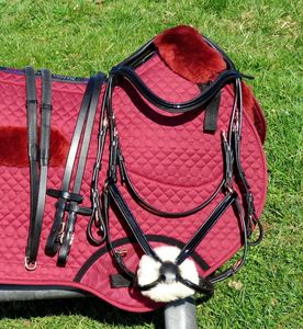 Anatomic Grackle Bridle Freeway MonoCrown Figura mexicana 8 ROSE GOLD PATENT Horse Snaffle Leather Brida Fabricante Anatomic - Product Image 1