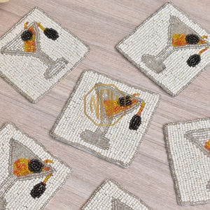 ที่รองแก้วมาร์ตินี่ทำด้วยมือลูกปัดตกแต่งโต๊ะที่หรูหราสำหรับงานแต่งงานและงานปาร์ตี้มาใหม่เสื่อและแผ่นรองสำหรับบ้าน - Product Image 2