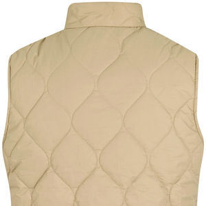 Gilet matelassé beige décontracté pour hommes 100% Design d'hiver respirant avec fermeture éclair à col brodé personnalisable en gros - Product Image 6