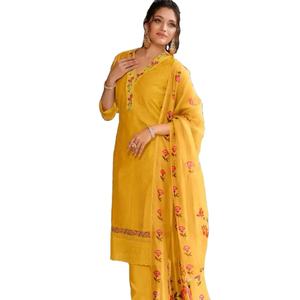 Último diseñador Pure Organza Silk Printed Work Kurti Set por Fab Zone - Product Image 1