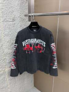เสื้อยืดแขนยาวคอกลมทรงโอเวอร์ไซส์สำหรับผู้ชายจาก Vesta Garments ลายพิมพ์ลำลอง ผลิตจากโพลีเอสเตอร์/คอตตอน ใส่สบาย เป็นมิตรกับสิ่งแวดล้อม เหมาะสำหรับฤดูใบไม้ร่วง - Product Image 5
