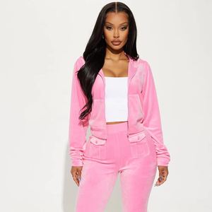 Personalizar ropa de gimnasio Ropa Señoras Zip up Hoodies Slim Fit Cropped Zip Hoodies Mujeres - Product Image 1