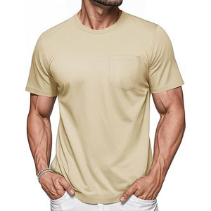 100% coton 230Gsm coton lourd goutte épaule t-shirt avec poche demi manches impression numérique T-shirts en Stock - Product Image 6