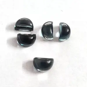 Topaze bleue de londres naturelle 8mm, demi-lune cabine 2.08 carats, pierre précieuse en forme de D en topaze bleue véritable de qualité AA +