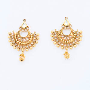 Boucles d'oreilles chandelier chic plaqué or faites à la main Bijoux fantaisie - Product Image 4