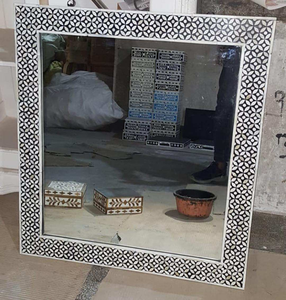 Espejo de Pared con Incrustaciones de Hueso Hecho a Mano en India, de Alta Calidad, con Incrustaciones de Madreperla, Marco Decorativo de Estilo Moderno para Decoración del Hogar - Product Image 3