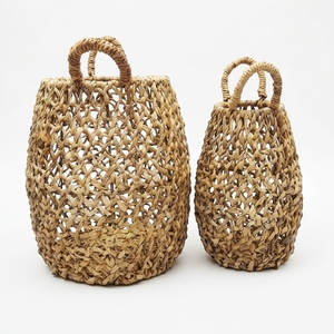 Juego de Cestas de Almacenamiento de Corteza de Plátano Tejidas a Mano Naturales, con Malla Abierta, para Urnas, Tarros, Macetas y Jardineras, con Asa Arqueada, Decoración Artística Pura para Diseño de Interiores - Product Image 1
