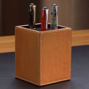 Portalápices de Cuero Genuino Personalizado, Organizador de Escritorio para Oficina, Estuche para Reglas y Lápices, Organizador de Cuero Personalizado, Precio Competitivo - Product Image 6