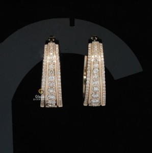 925 Sterling Silver Unisex Hip Hop <b>Earrings</b> Fully Iced Hoops Adorned Brilliant Moissanite VVS Clarity <b>Rhodium</b> Party Gift - Product Image 4