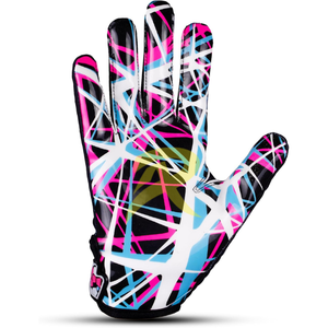 Top Selling Rugby Gloves Full Finger Breathable Anti Slip Silicone Printing on Palm American <b>Football</b> Gloves for RA ATHELITICS - Product Image 2