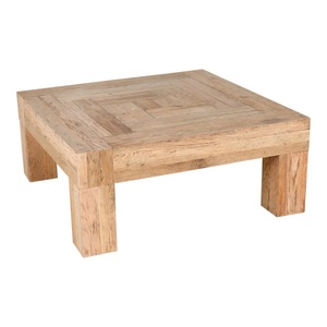Table basse en teck massif avec structure en bois de teck couleur naturelle pour salon et usage extérieur - Product Image 5