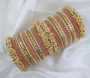 Conjuntos de brazaletes nupciales paquistaníes de lujo de calidad superior hechos a mano varios colores conjunto de brazalete de diseñador único y hermoso Churian - Product Image 3