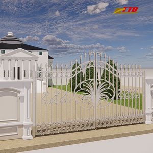Diseño de Puerta de Hierro de estilo antiguo con detalles de desplazamiento ideal para entradas de jardín y soluciones de cercado decorativas - Product Image 6