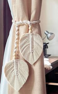 <b>Curtain</b> Tiebacks, Macrame Leaf <b>Curtain</b> Tie Backs, Boho Decor, <b>Curtain</b> Holdback, Window Treatments, <b>Curtain</b> <b>Holder</b> - Product Image 3
