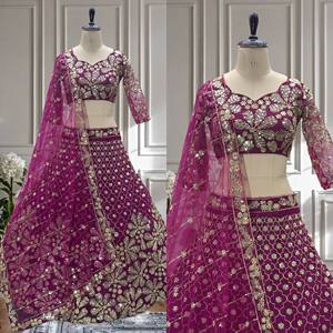 Brillez avec style avec ce lehenga magnifiquement brodé, conçu pour vos moments spéciaux Lehenga (semi Steach) Lehenga Fabric - Product Image 1