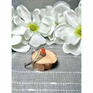 Navajo Handmade Spiny Oyster & Sterling <b>Silver</b> Fashion <b>Cuff</b> <b>Bracelet</b> - Product Image 2